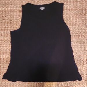 Talbots Black Cotton Sleeveless Tee Classic Crew Neck Staple Piece Xlp
